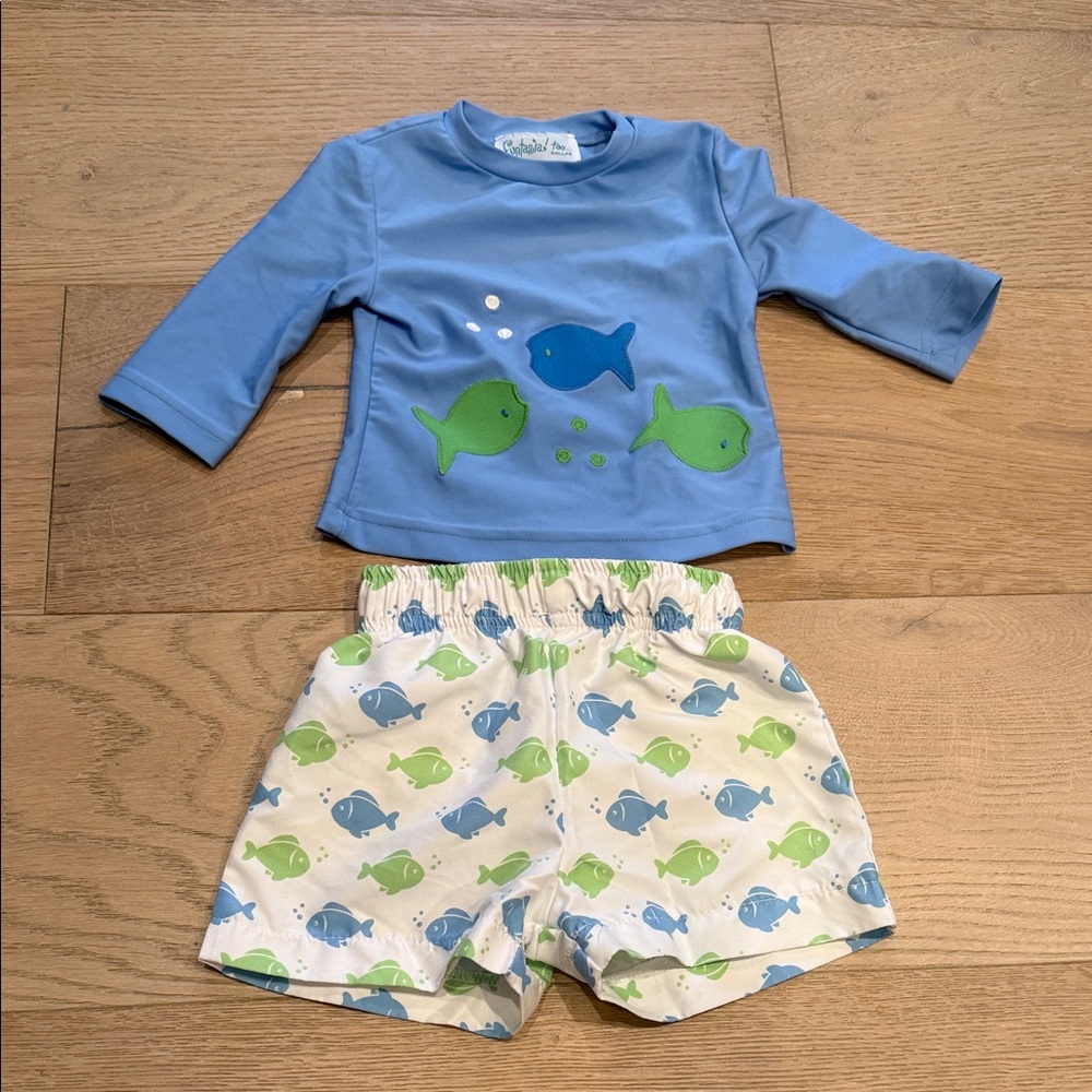 Funtasia Too Rash Guard and Swim Trunks